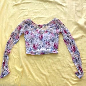 Abercrombie & Fitch lace floral crop top